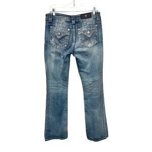 Miss Me Chloe Boot cut jeans size 29 Lightwash faux flap pockets